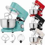 Arebos robot ptissier professionnel 1500w turquoise robot de cuisine multifonction avec fouet, batteur, ...