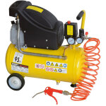 Rondy - compresseur d'air 25l, 2hp avec flexible, soufflette et 2 indicateurs de pression