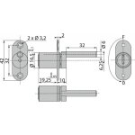 Serrure � entra�nement pour tringle caisson - barillet seul - dom tss (anc tss ronis)