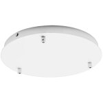 Rosace plafond ronde blanche ip20 alice pour suspension ? base moderne, 3 trous, connexion centrale, ...