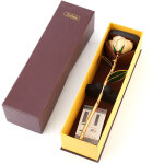 Rose �ternelle en or 24k avec longue tige - cadeau artisanal �l�gant pour d�coration