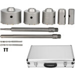 Rosvola 9pcs / r�glage du trou mural scie � b�ton outil de coupe de ciment en carbone acier avec tige. ...