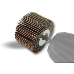 Roue abrasive de polissage satinage sur tige lamelles toile tissu abrasif au corindon - lot de 3 -  ...