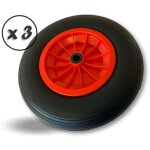 Roue de brouette increvable  400 mm 63 mm axe 22 mm 90 mm - lot de 3 - roue increvable