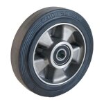 Roue caoutchouc easyroll noir, 200 x 50 alsage 25 longueur de moyeu 60 mm roulement  billes