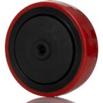 Roue de chariot , polyurthane orange 100mm x 30mm, alsage 8mm, longueur 39mm, roulement  bille, capacit ...