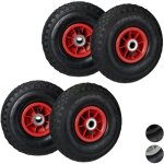 Roue de diable, lot de 4, roues de brouette, roue de rechange axe, 3. 00 - 4 , caoutchouc 260x85 mm 80 ...