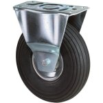 Roue gonflable d. de la roue 200 mm cap. charge 75 kg roulette fixe avec plaque  visser prof. rainur ...