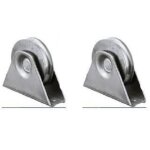 Roue � gorge ronde - 50 mm - acier zingu� - lot de 2 - roulements � billes de pr�cision