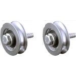 Roue � gorge ronde - acier - 60 mm - lot de 2 - 1 roulement � billes - a platine