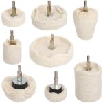 Roue de polissage pour perceuse, 8 pcs tampon de polissage en coton pour mtal (aluminium / acier inoxydable ...