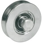 Roue pour portail coulissant - 2 roulements � billes - gorge v - ibfm - 362100