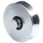 Roue zingu�e �120 mm avec gorge en v ? 2 roulements ? pour portails coulissants ? comunello