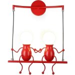 Rouge moderne lampe murale double e27 douille applique cr�atif simplicit� design petite personne cr�atif ...