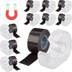 Rouleau adhsif magntique, lot de 10, 5 m, dvidoir, bande autocollante, aimant, tableau blanc et rfrigrat ...
