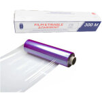 Rouleau de film etirable alimentaire transparent avec zipcut - 30cm x 300m - dimensions 300m x 30cm - ...