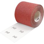 Rouleau de papier abrasif grain 40, 93 mm x 10 m encollage r�sine synth�tique de haute qualit� et support ...