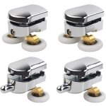 Rouleau de porte de douche, 4 roulettes doubles pour porte de douche roulettes coulissantes porte roue ...