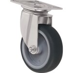 Rouleau de renvoi roue d. 50 mm grise cap. charge 50 kg avec plaque � visser plast. therm. elast. 95 ...