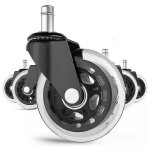 Roulettes de chaise de bureau de 2 pouces roulettes � roulettes pour remplacement de roue de chaise universell ...