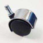 Roulettes pour chaise de bureau - rev�tement chrom� - pour sols durs - 5 pi�ces