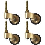 Roulettes de meubles en laiton massif de diam�tre 25 mm, roulettes pivotantes en caoutchouc vintage, ...