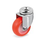 2gt roues et roulettes - roulette � oeil pivotante diam�tre 60 mm roue polyur�thane rouge - 70 kg