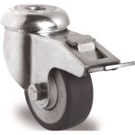 Roulette orientable avec frein d. de la roue 50 mm cap. charge 50 kg avec per�age du dos 11 mm roul. ...