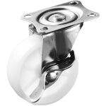 Roulettes pivotantes blanches en pp de 2 pouces, roues de frein silencieuses en pvc, mini roues de chariot, ...