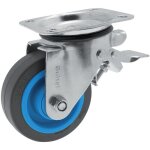 Roulette pivotante � blocage sur platine roue r�silex� pour charges lourdes - maxiroll. diam�tre 125 ...
