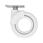 Cime - roulette pivotante rotola blanche, 47x47 mm, d. 65 x h. 80 mm, entraxe 35x35mm