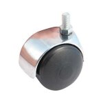 Roulette pivotante  tige filete 10x15 avl roue nylon noir  50 - charge 40 kg - 595525a