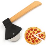 Roulette � pizza, coup� pizza avec acier inoxydable, couteau a pizza, protection des doigts(noir)
