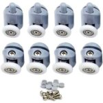 Roulette porte coulissante douche 23mm ? acier inoxydable et plastique pa ? 8 roulettes pour portes en ...