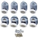 Roulette porte coulissante douche 23mm ? acier inoxydable et plastique pa ? 8 roulettes pour portes en ...