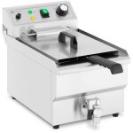 Royal catering - friteuse lectrique professionnelle inox avec zone froide robinet 230v 9l 3000w