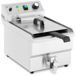 Royal catering - friteuse �lectrique professionnelle inox avec zone froide robinet 230v 9l 3000w