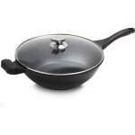 Royalty line - wok avec couvercle - revêtement effet marbre - d 32 cm - noir - livraison gratuite Royalty line - wok avec couvercle - revêtement effet marbre - d 32 cm - noir - livraison gratuite