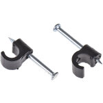 Rs pro - clip serre - cbles  clouer,  max 6mm en polypropylne ( prix pour bote de 100 )