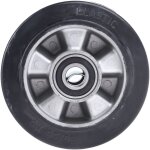 Roue de chariot caoutchouc noir 160mm x 50mm, alsage 20mm, longueur 60mm, roulement  bille, capacit ...