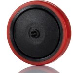 Roue de chariot , polyurthane orange 125mm x 30mm, alsage 10mm, longueur 49mm, roulement  bille, capacit ...