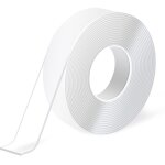 Ruban adh�sif double face tr�s r�sistant (3 m�tres), sans traces, amovible, r�utilisable, lavable ? ruban ...
