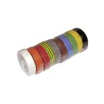 Ruban adhsif pvc isolant coloris varis 15mmx10m - lot de 10 (x 10) - diff