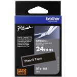 Ruban d'�tiquetage pochoir brother ste ste - 151 couleur de ruban: transparent couleur de police:blanc ...