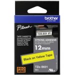 Ruban d'�tiquetage � adh�rence extra - forte brother tze, tz tze - s631 couleur de ruban: jaune couleur ...