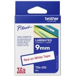 Ruban d'�tiquetage brother tze, tz tze - 222 couleur de ruban: blanc couleur de police:rouge 9 mm 8 m ...
