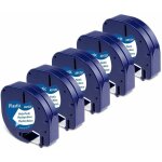 Vurahome - ruban pour �tiqueteuse compatible pour dymo letratag ruban plastique 12mm x 4m noir sur blanc, ...