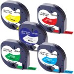 Vurahome - ruban pour �tiqueteuse compatible pour dymo letratag ruan plastique 91201 91202 91203 91204 ...