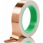 Ruban en feuille de cuivre avec adh�sif conducteur - rouleau de 30 mm x 25 m - blindage emi, verre, guitare ...