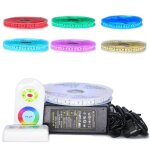 Ruban professionnel 5050 - 120 led / m - 5 mtres rgb (ip65) longueur: 5 mtres - transformateur: alimentation ...